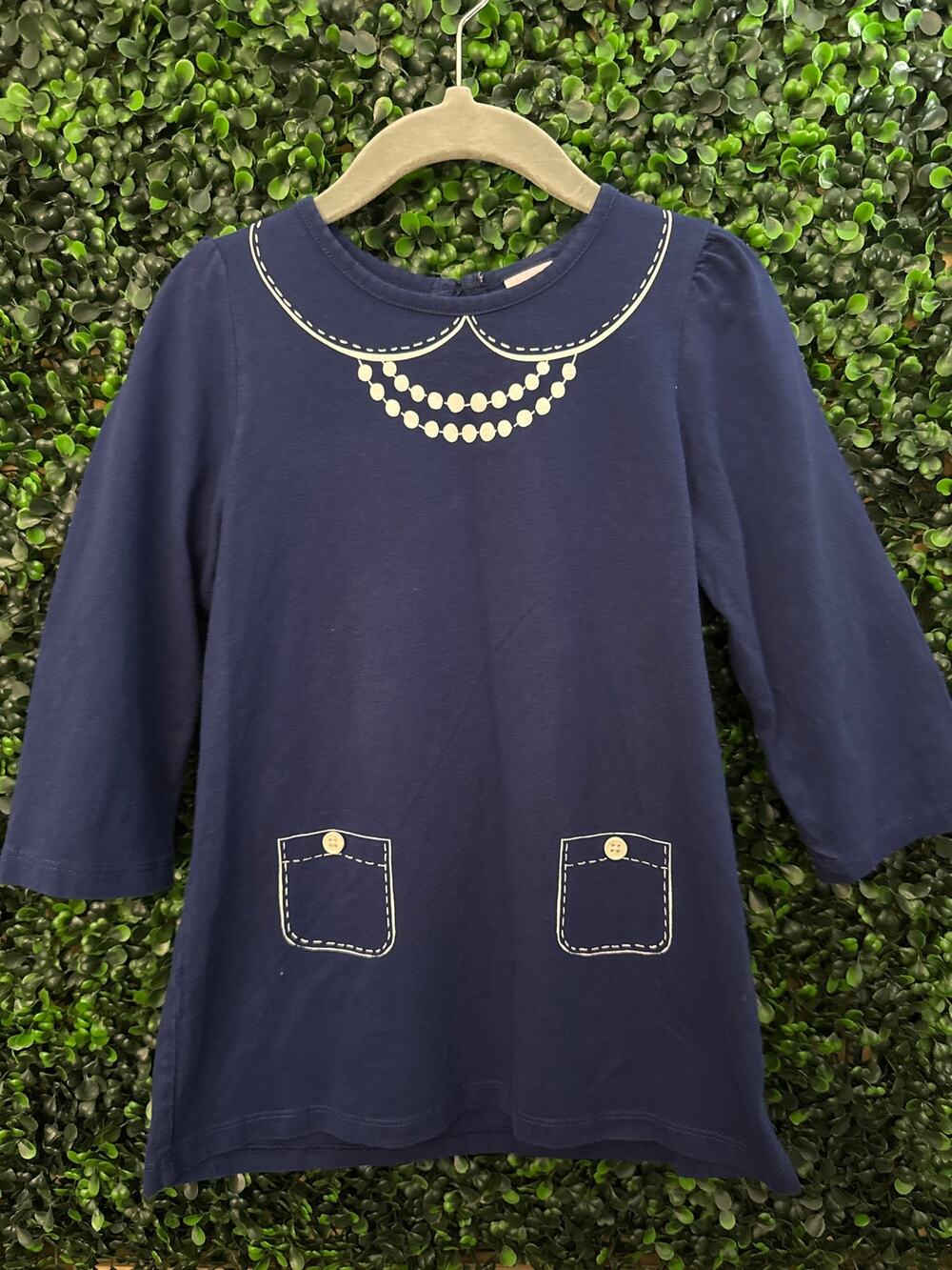 Janie and Jack, Girls Blue dress, Navy Blue Long Sleeve Size 5T